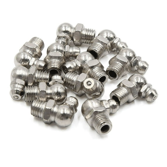 Unique Bargains 12pcs M8 x 1 Nickel Plated 90 Degree Angle Grease Nipple Fitting for Car