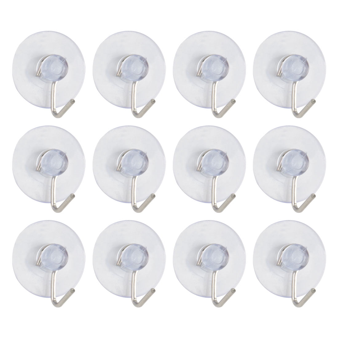 Unique Bargains 12pcs Suction Cup Hooks 1 Inch Diameter Removable Kitchen Wall Holder