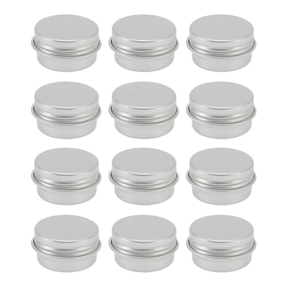 Unique Bargains 12pcsPortable Travel Cosmetic Jar for Liquid Creams 5ml 0.17oz Silver Tone
