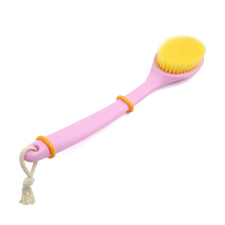 Unique Bargains 13.4" Soft Bristle Long Handle Bathroom Bath Brush, Pink