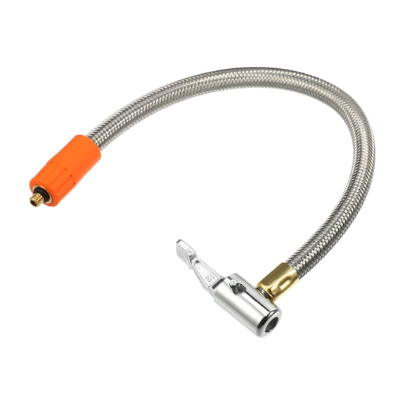 Unique Bargains 13.8" Flexible Tire Inflator Hose Adapter M6 Thread Size Air Chuck with Hose without Air Release Valve