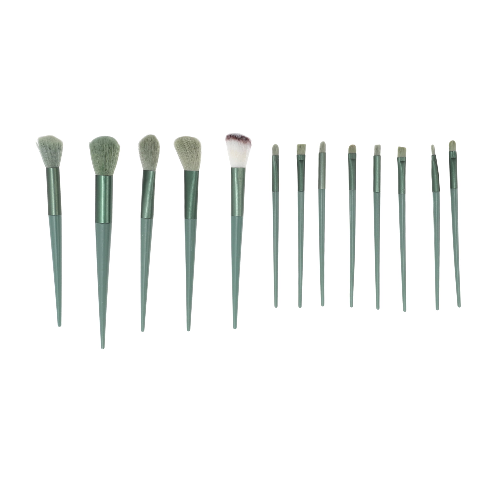 Unique Bargains 13 Pcs Lightweight Makeup Brush for Travel Green