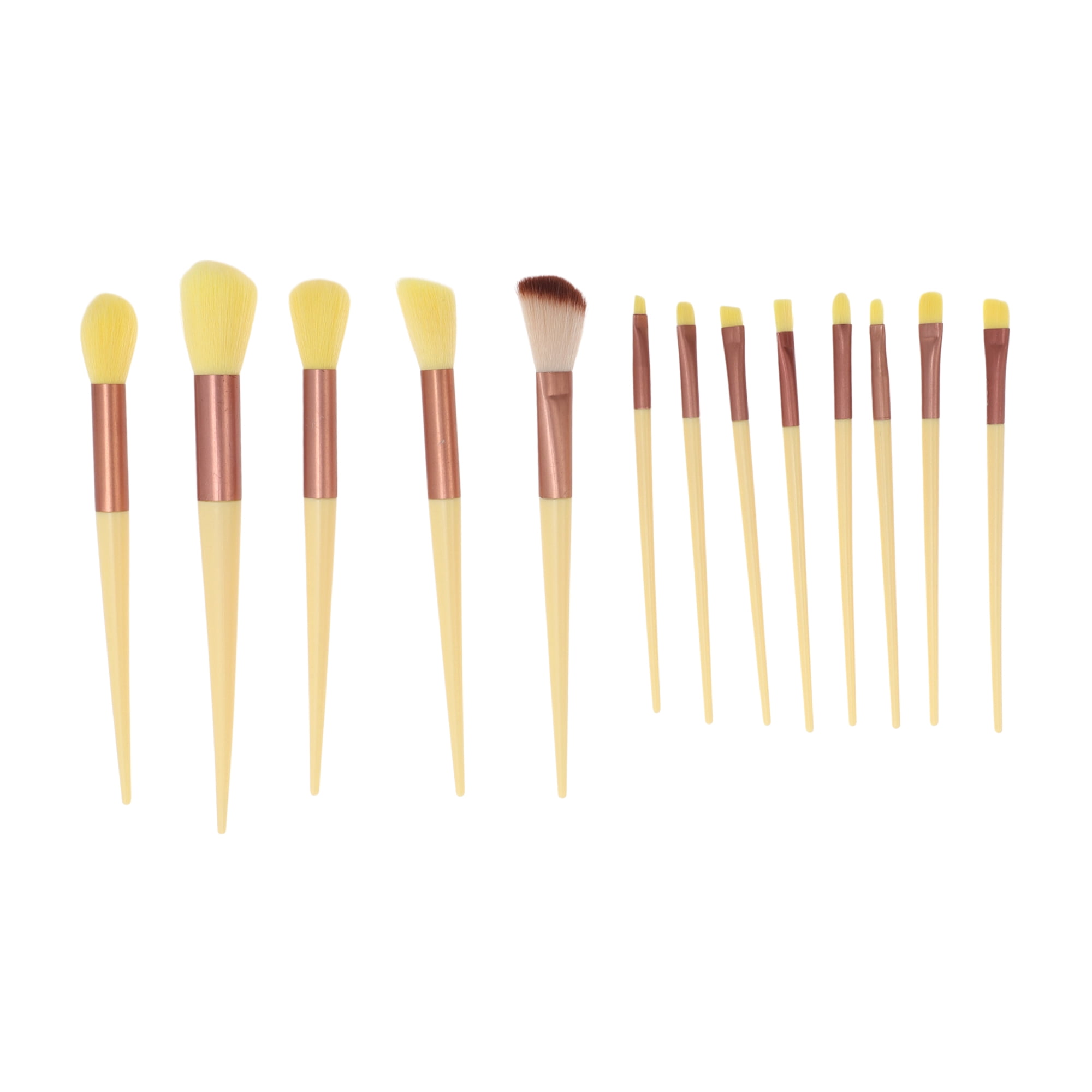 Unique Bargains 13 Pcs Lightweight Makeup Brush for Travel Yellow