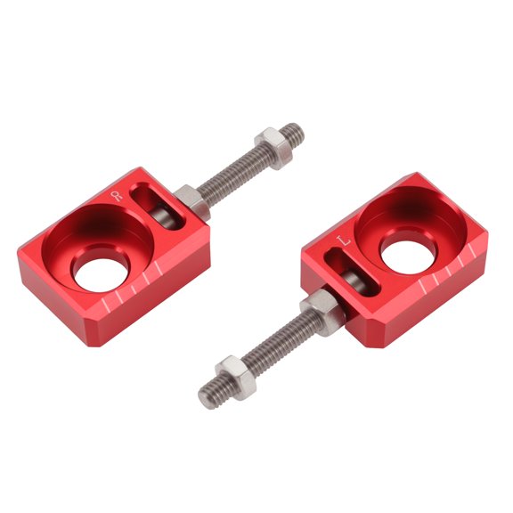 Unique Bargains 13 mm Motorcycle Chain Tensioner Adjuster Chain Adjuster Tool for Sur-Ron Light Bee Aluminum Alloy Red 1 Pair