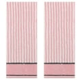 thumbnail image 1 of Unique Bargains 13 x 29 Inch Striped Cotton Bathroom Hand Towels Pink 2-Piece, 1 of 4