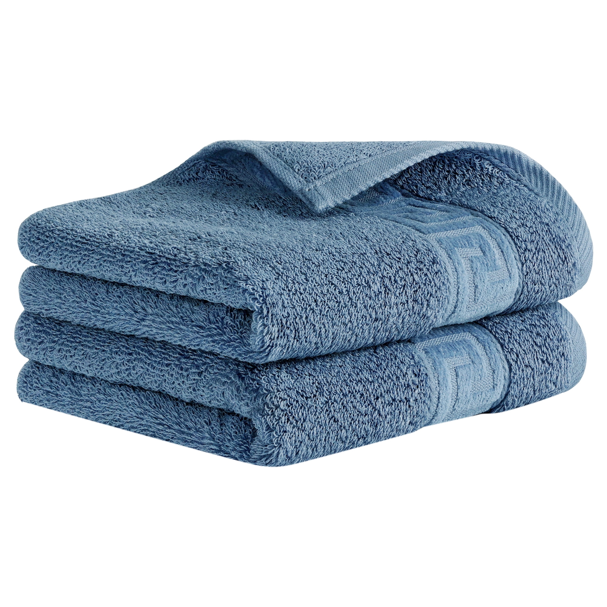 Unique Bargains 13" x 29" Solid Soft Absorbent Hand Towel Blue 2-Piece