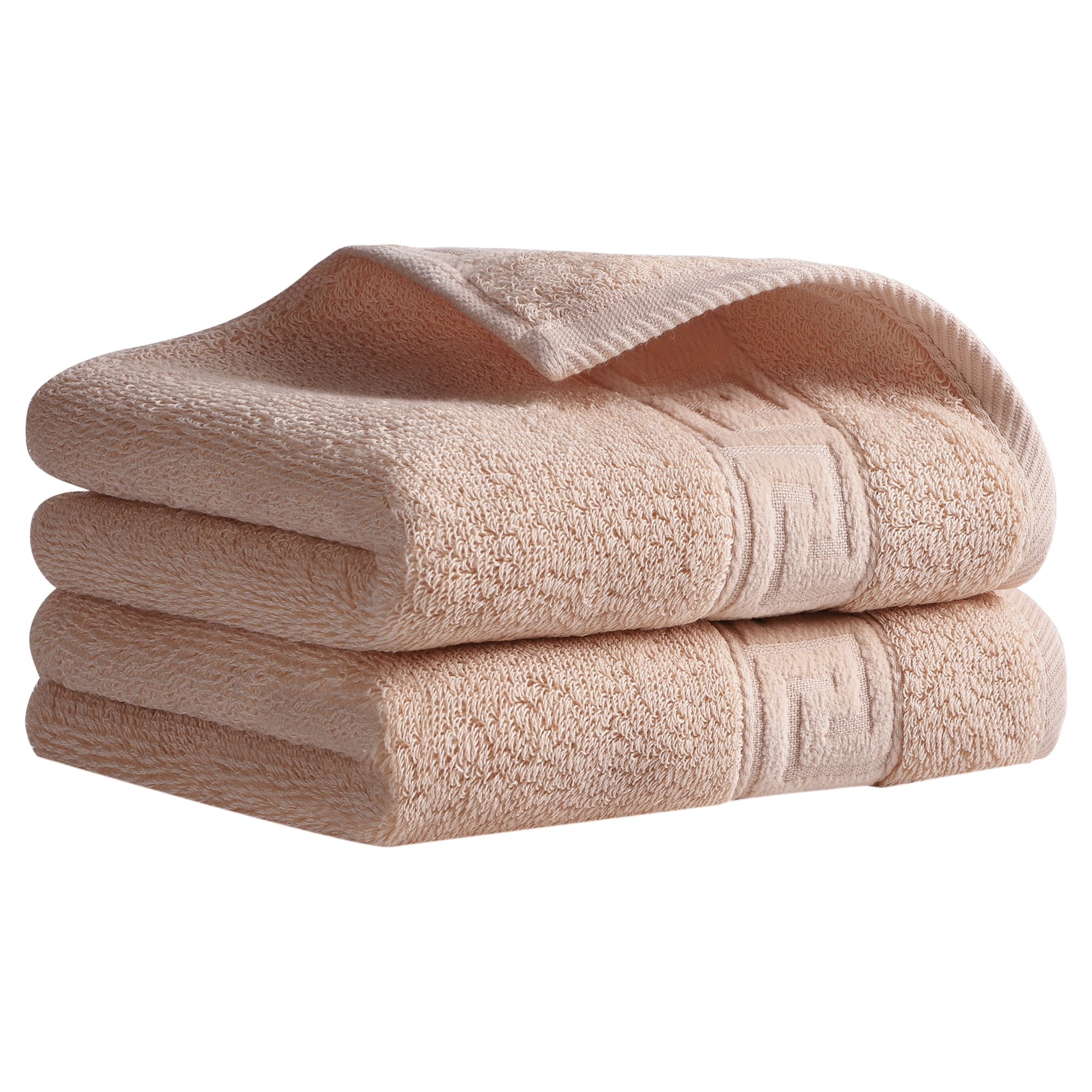 Unique Bargains 13" x 29" Solid Soft Absorbent Hand Towel Brown 2-Piece