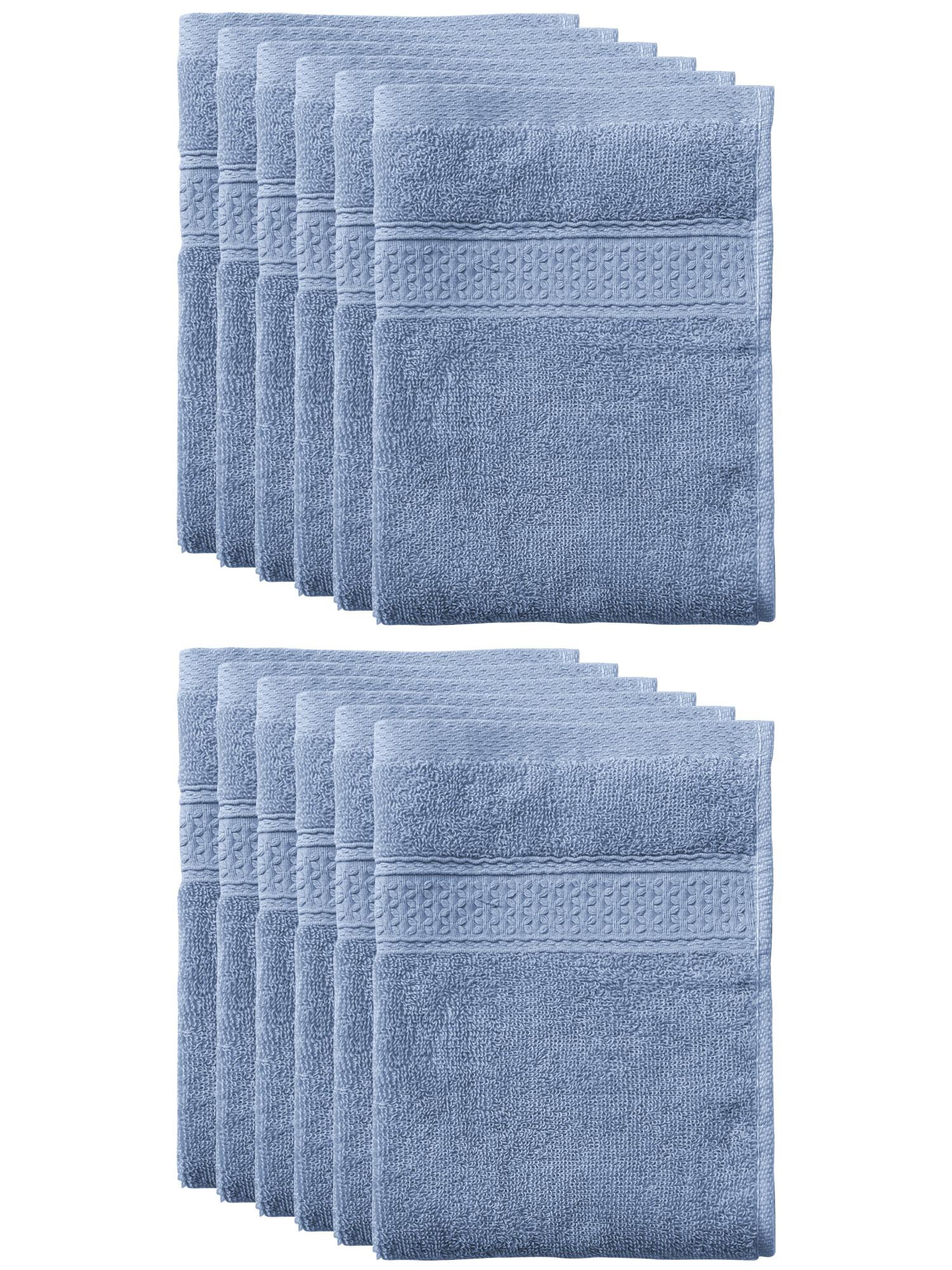 Unique Bargains 13"x13" Absorbent Cotton Dish Kitchen Plain Towels Blue Gray
