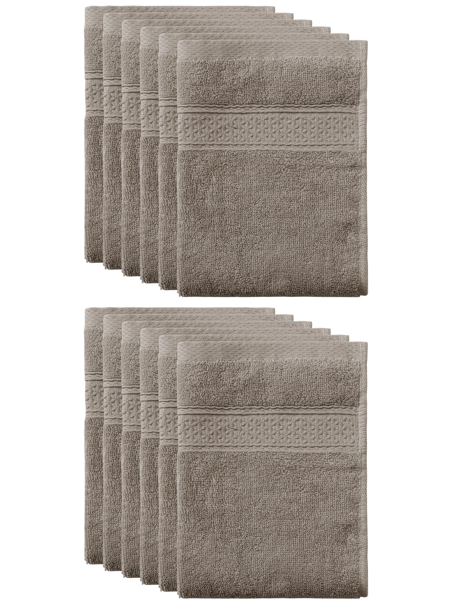 Unique Bargains 13"x13" Absorbent Cotton Dish Kitchen Plain Towels Brown