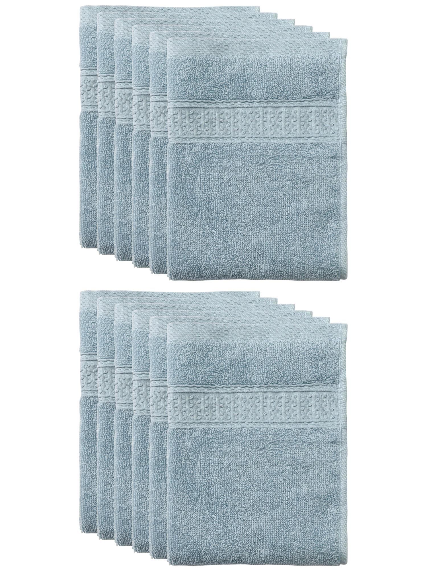 Unique Bargains 13"x13" Absorbent Cotton Dish Kitchen Plain Towels Grey