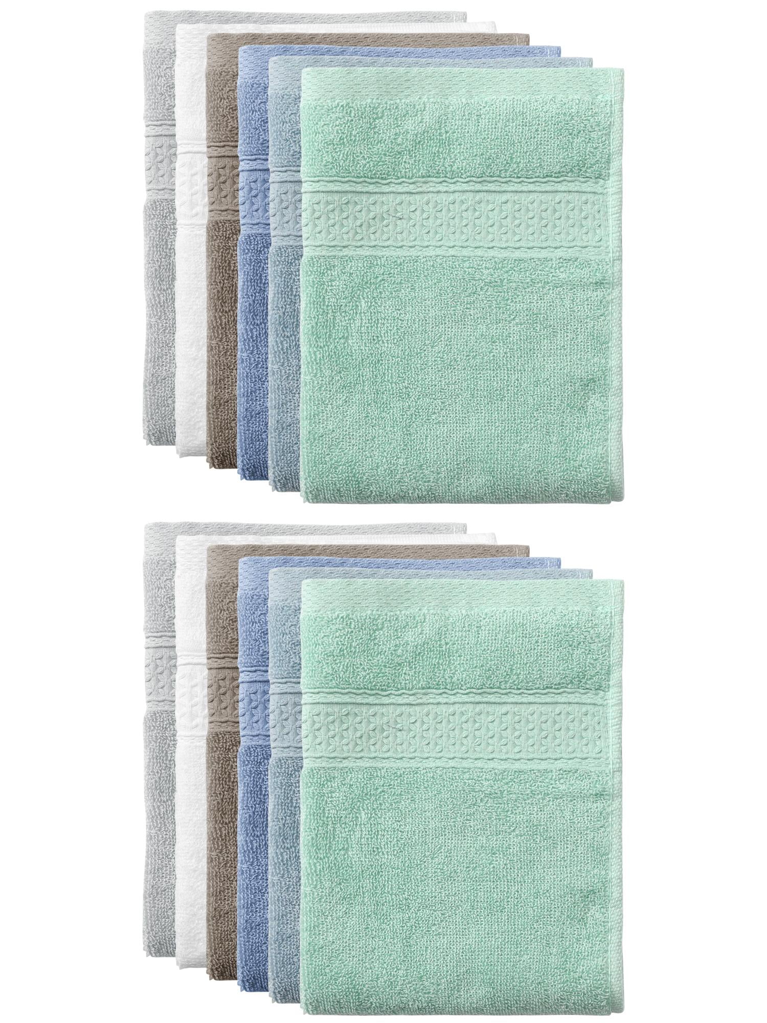Unique Bargains 13"x13" Absorbent Cotton Dish Kitchen Plain Towels Multicolor
