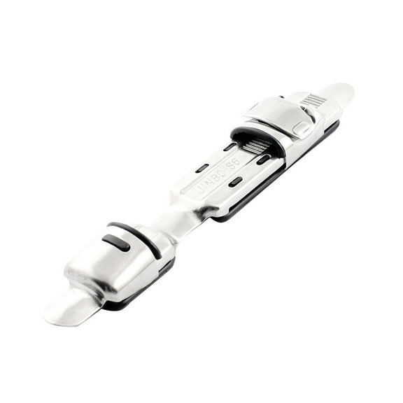 Unique Bargains 130mm Silver Tone Black Fixing Adjustable Fly Reel  for Fishing Rod