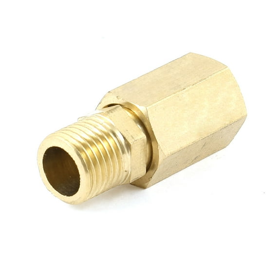 Unique Bargains 13mm Male x 12mm Female Thread Brass Reducing Fitting Adapter Connector