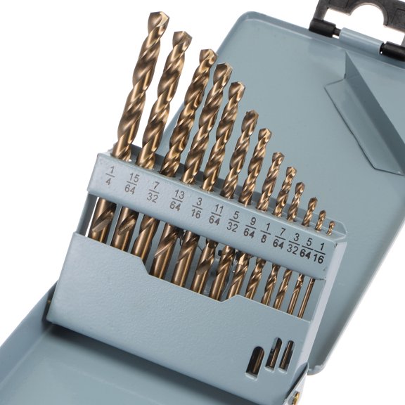Unique Bargains 13pcs Cobalt Drill Bit Set 13 Sizes M35 Twist Drills for Metal Round Shank Bits