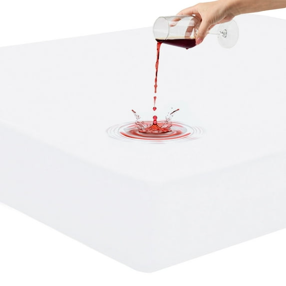 Unique Bargains 14" Deep Pocket Waterproof Solid Mattress Fitted Sheet White Full