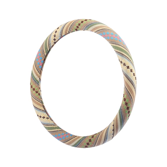 Unique Bargains 14" Ethnic Style Linen Car Steering Wheel Protector Multicolor Printing Pattern