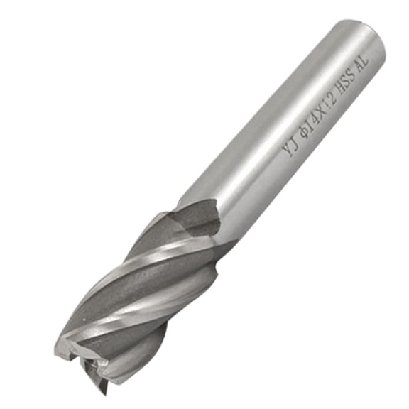 Unique Bargains 14mm Dia Tip Helical Groove 4 Flute HSS Milling Cutter End Mill