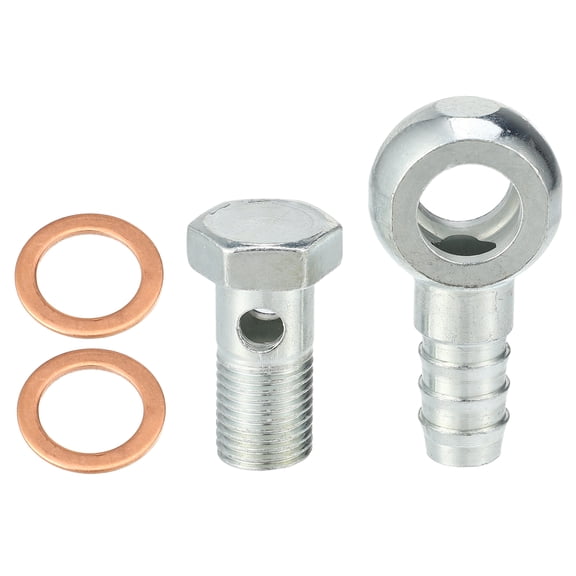 Unique Bargains 14mm ID 14mm OD Universal Banjo Fitting Fuel Line Adapter Connector for Motorcycle Car 1 Set