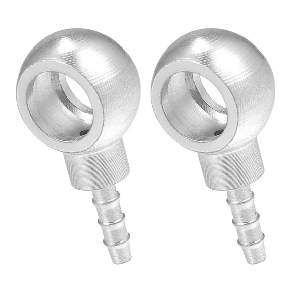 Unique Bargains 14mm ID 6mm OD Universal Banjo Fitting Fuel Line Adapter Connector for Motorcycle Car Silver Tone 2 Pcs