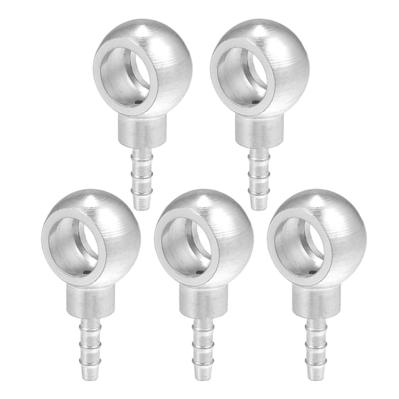 Unique Bargains 14mm ID 6mm OD Universal Banjo Fitting Fuel Line Adapter Connector for Motorcycle Car Silver Tone 5 Pcs