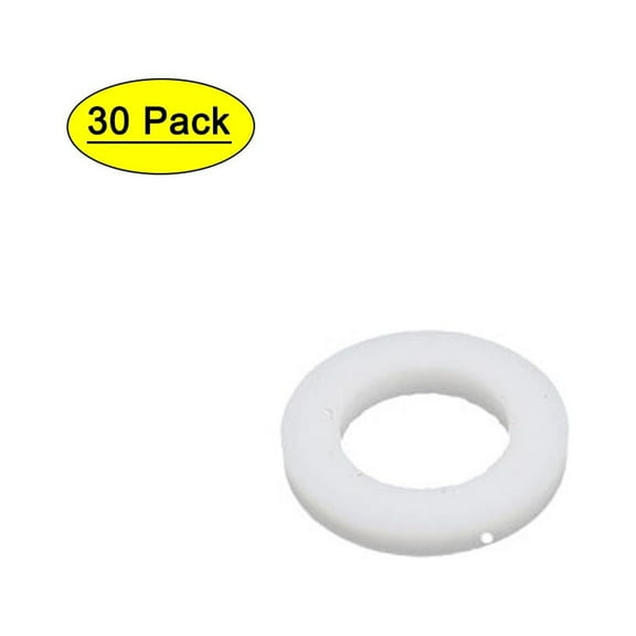 Unique Bargains 14mmx8mmx2mm Flat Washer Flange Gasket White 30Pcs