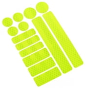 Unique Bargains 14pcs Weather Reflective Stickers for Helmet Adhesive Tape Reflector for Bicycle Motorcycle Car Fluorescent Yellow