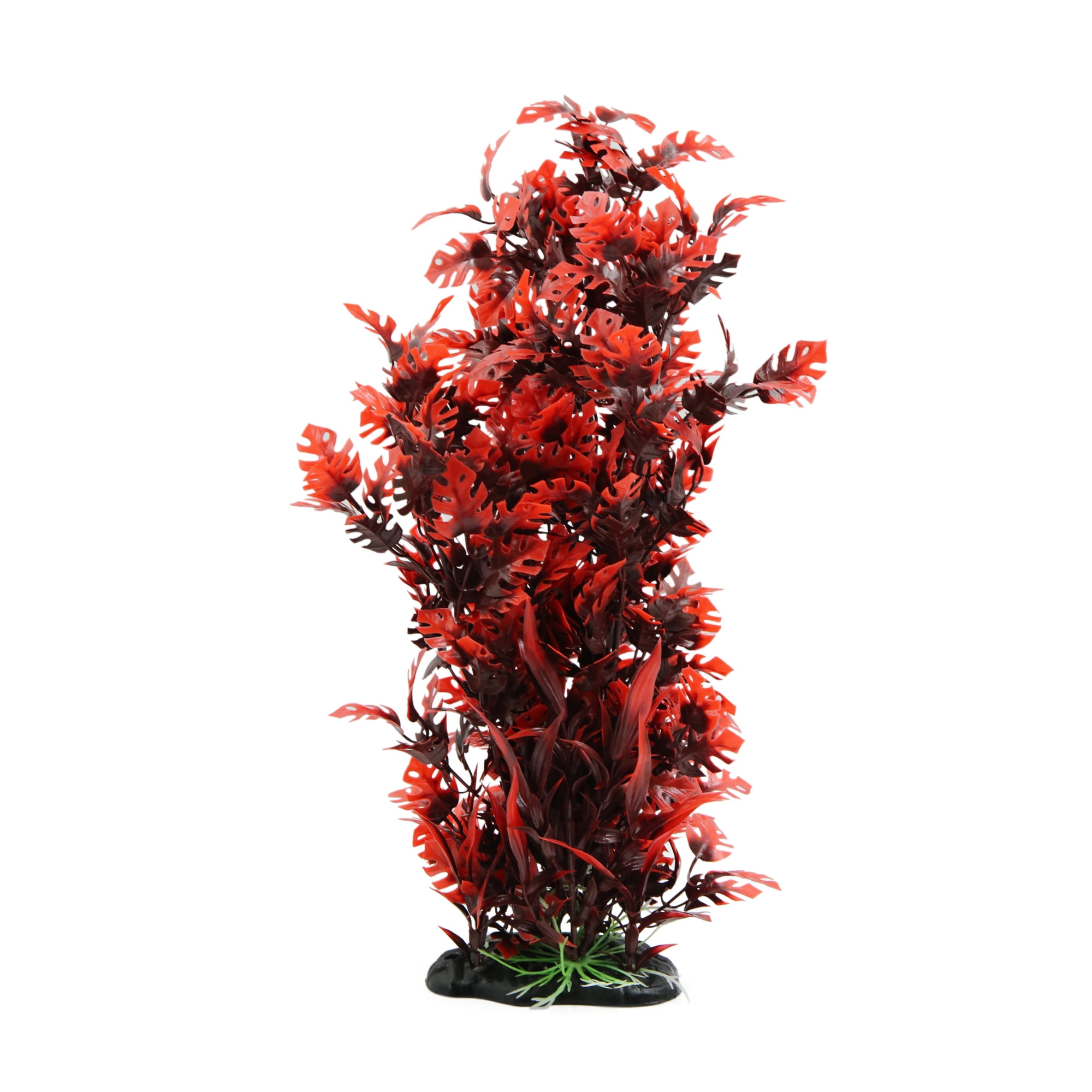 Unique Bargains 15.3 Inch Red Plastic Plant Aquarium Terrarium Decor Reptiles Habitat