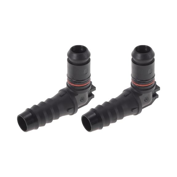 Unique Bargains 15/32" Fuel Line Quick Connector ID Hose for 15/32" SAE Male Connector Female to Barb 90 Degree Quick Adapter Seal Fittings Plastic 2 Pcs