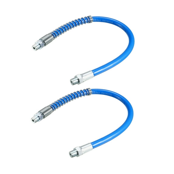Unique Bargains 15.7" Flexible Extension Grease Hose Hard Area 10000PSI G1/8 Thread, 2Pcs