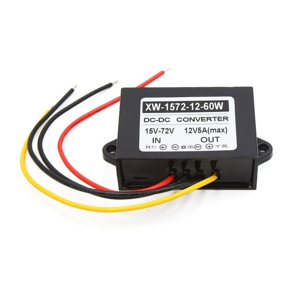 Unique Bargains 15-72V to 12V DC-DC 5A Car Power Supply Inverter Transformer 60W
