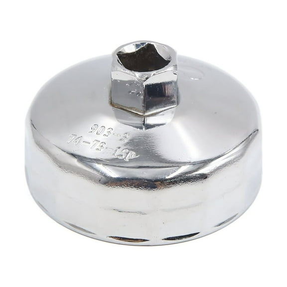 Unique Bargains 15 Flutes 73-74mm Inner Dia Metal Oil Filter Wrench Cap Tool Remover for Car