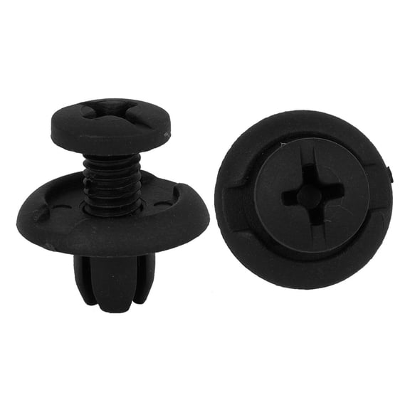 Unique Bargains 15 Pcs 8mm Door Panel Trim Clips Fender Push in Nylon Rivets Black