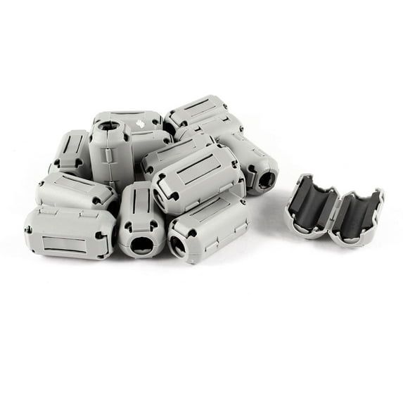 Unique Bargains 15 Pcs Gray 9mm Dia Cable Ferrite Core Noise Filter