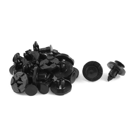 Unique Bargains 15 Pcs Radiator Cap 8mm Hole Plastic Rivets Mudguard Push Clips Black for Car