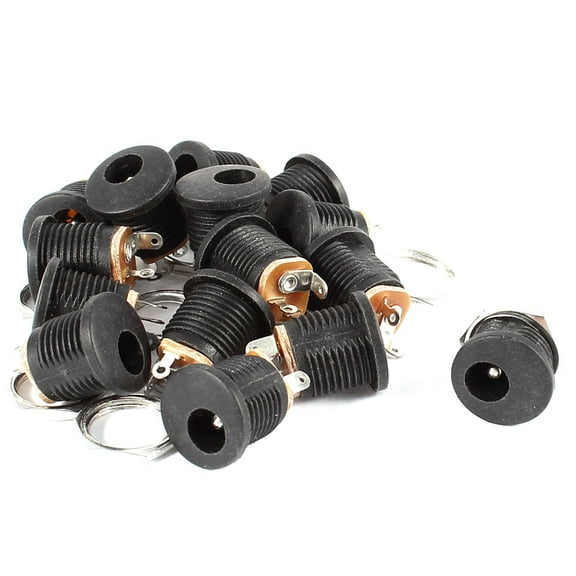 Unique Bargains 15 Pcs Screw In DC Power Jack Socket Female Connector 5.5mmx2.1mm