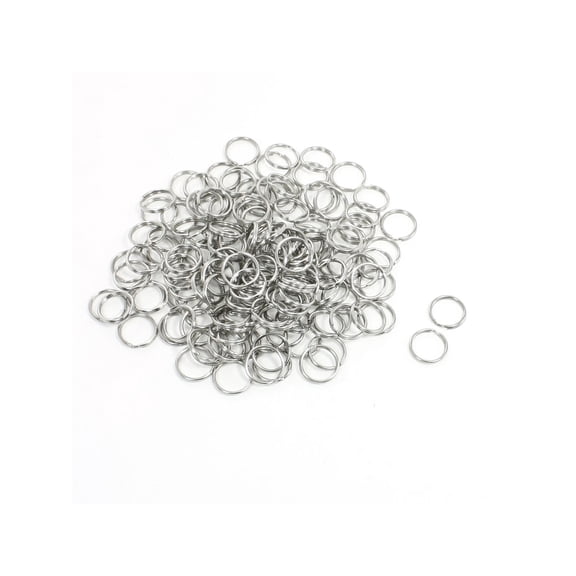 Unique Bargains 150 Pcs Silver Tone Split Circles Rings Keyring 12mm Inner Dia