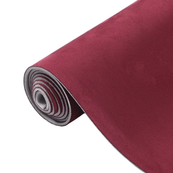 Unique Bargains 150G Suede Headliner Fabric 72"x57" Foam Back for Car Interior Roof Repair Wine Red