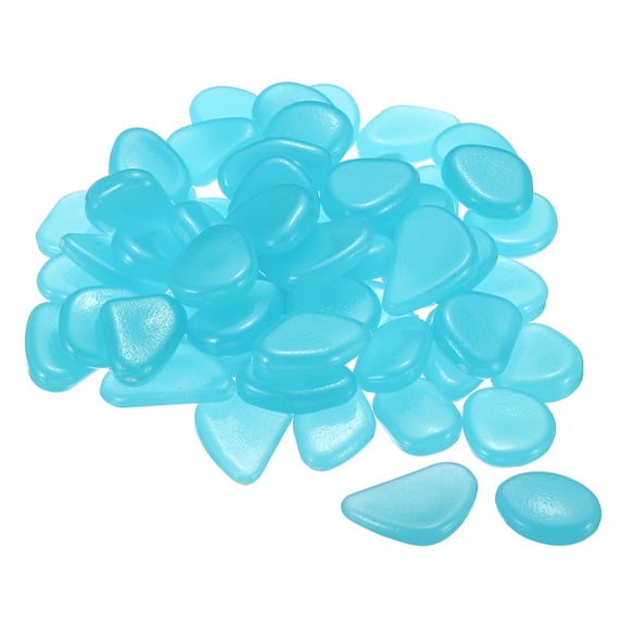 Unique Bargains 150Pack Glow Rocks 20-30mm Glow Pebbles Luminous Stones Decor DIY Blue