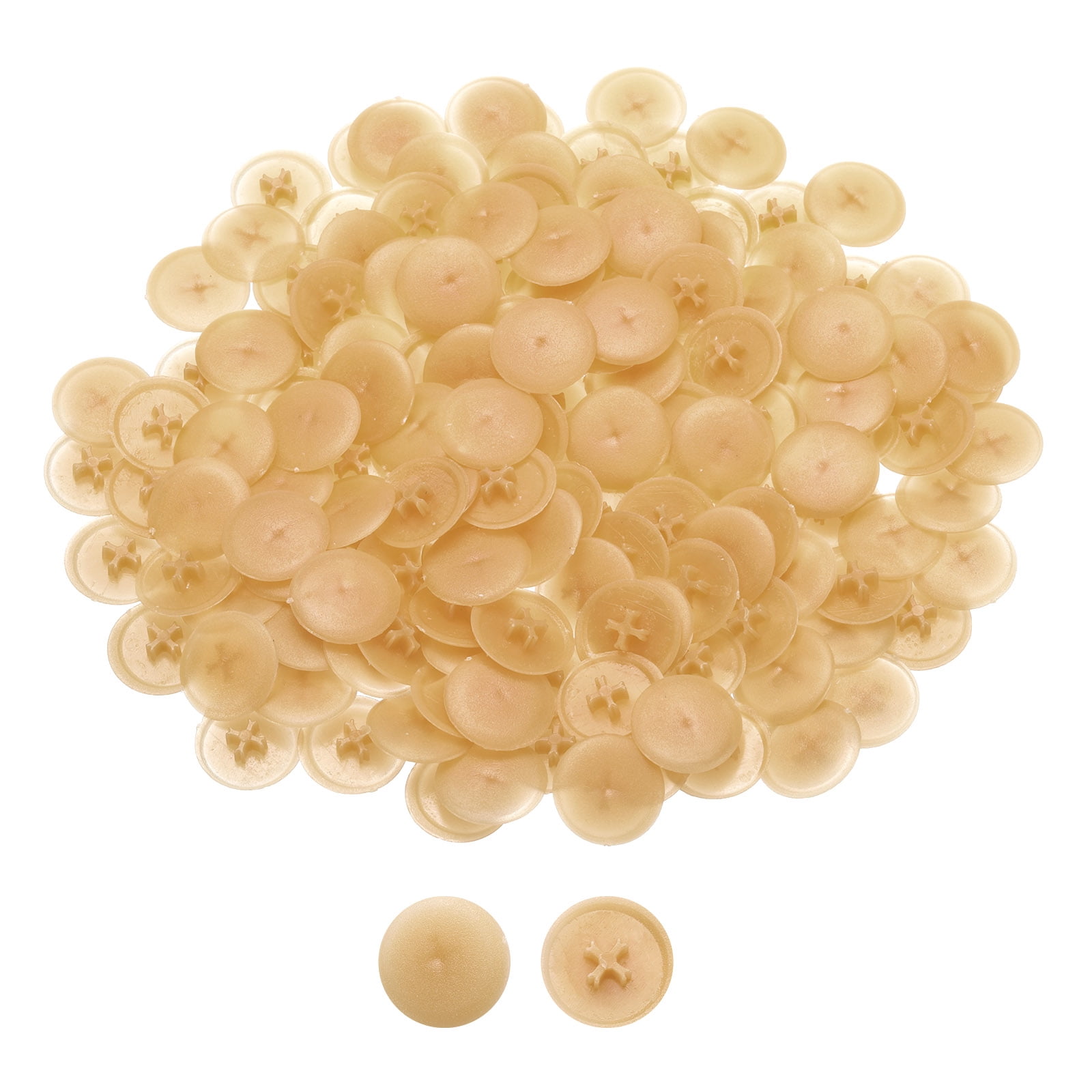 Unique Bargains 150Pcs Durable Plastic Screw Cap Covers Dark Yellow