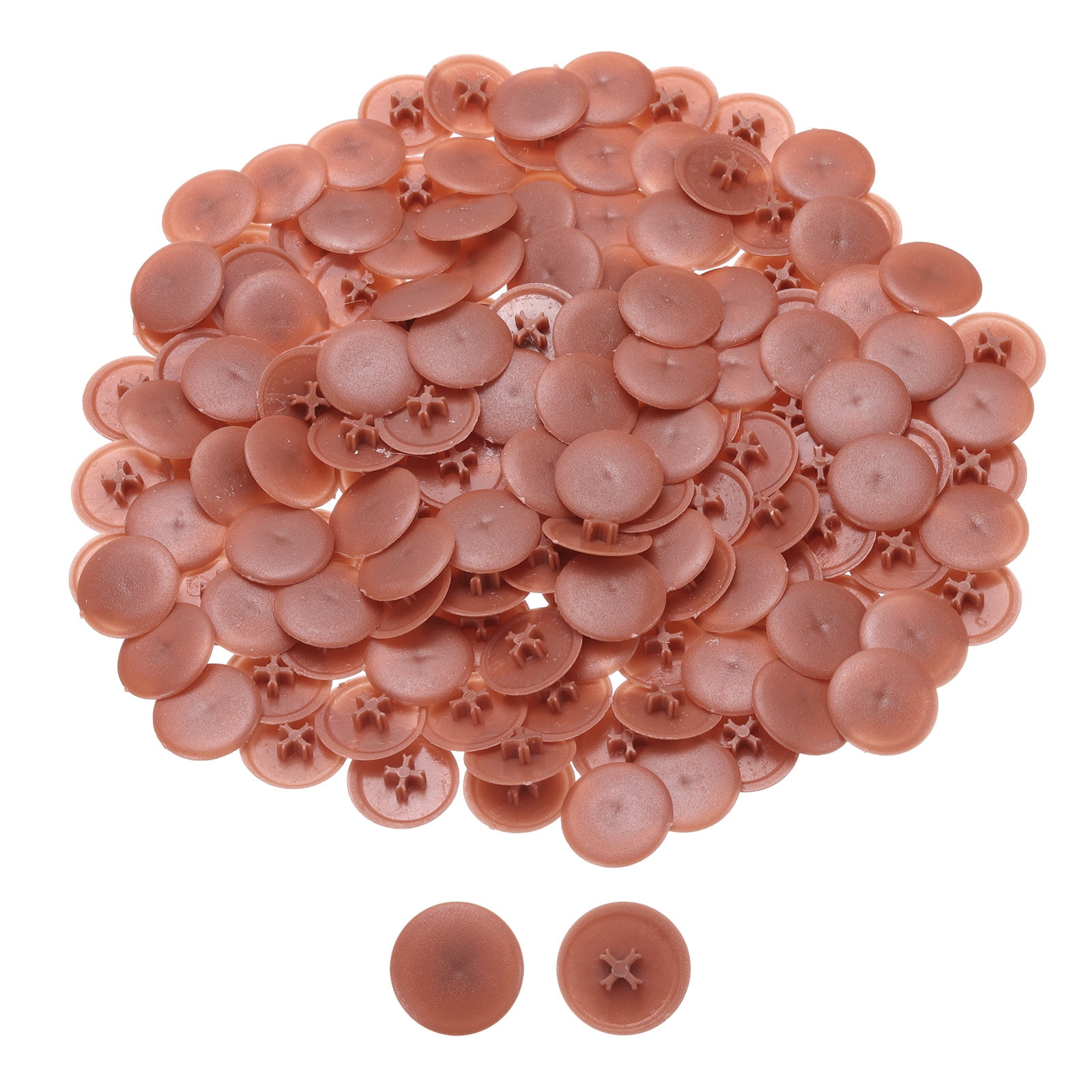 Unique Bargains 150Pcs Durable Plastic Screw Cap Covers Red-Brown