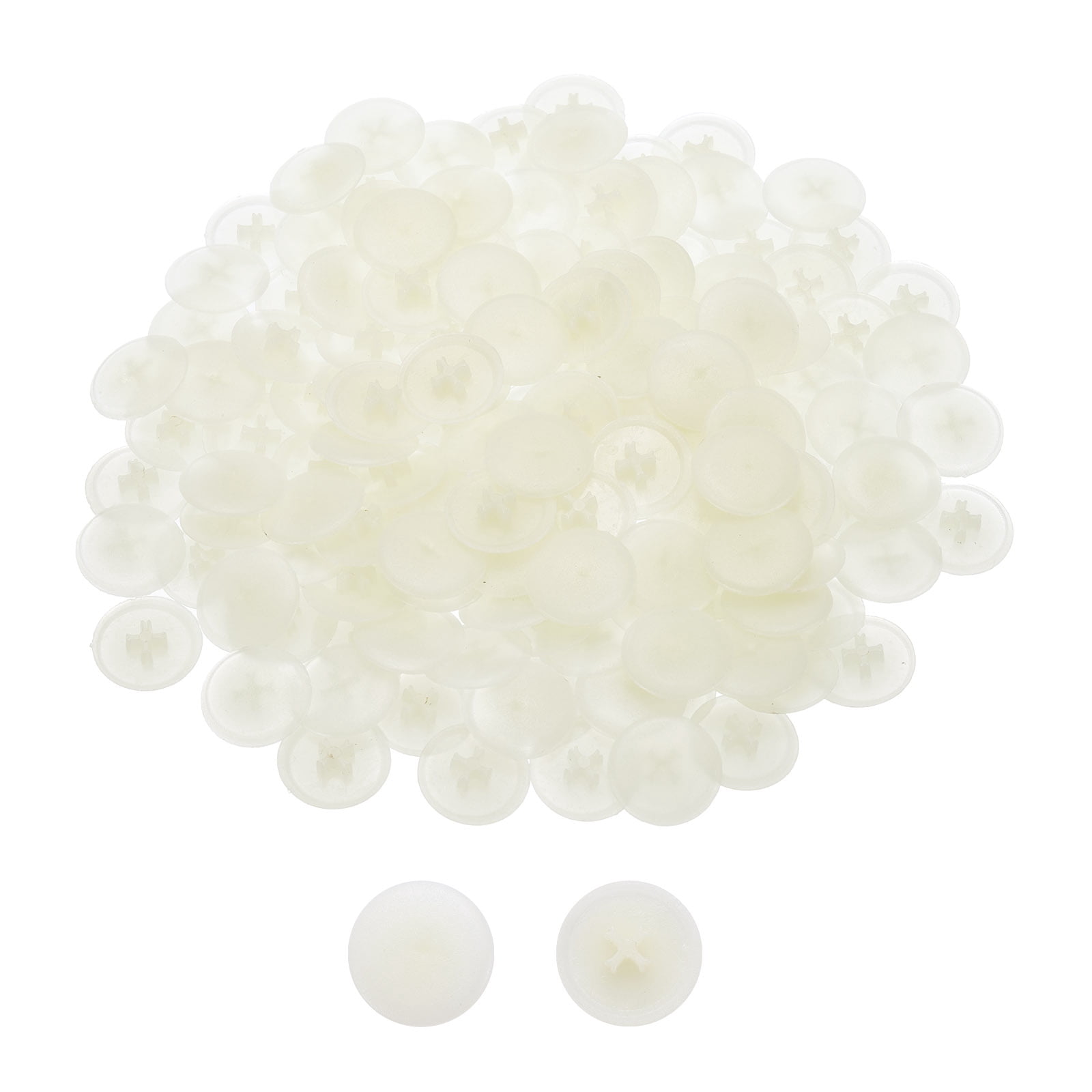 Unique Bargains 150Pcs Durable Plastic Screw Cap Covers Warm-White