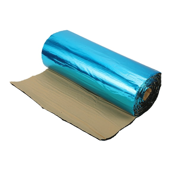 Unique Bargains 157mil 4mm 12sqft Car Sound Deadening Mat Aluminum Foil Foam Heat Shield Material Universal for Hood Fender and Boat Engine Cover 110.24"x15.75" Blue