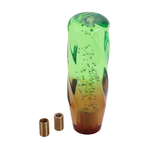 Unique Bargains 15cm Gear Shifter Knob Acrylic Car for Automatic and Manual Vehicle with 2 Adapter Green Brown 1 Set
