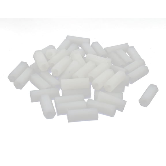Unique Bargains 15mm M3 Female/Female Nylon PCB Spacer Hex Stand-Off Pillar Nut 50 Pcs