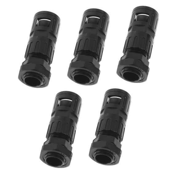 Unique Bargains 15mm / PG9 Cable Glands 13mm / 0.51" Dual-Function Bellows Joint Straight-Tube PA66 Nylon Black 5 Pcs