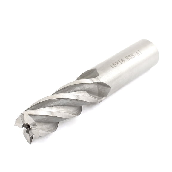 Unique Bargains 15mm x 16mm x 90mm 4 Flutes HSS Straight Shank End Mill Cutter