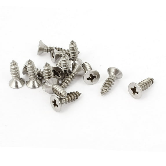 Unique Bargains 15pcs 4mm Dia Threaded Rod 14mm Length Head Screws Fasteners