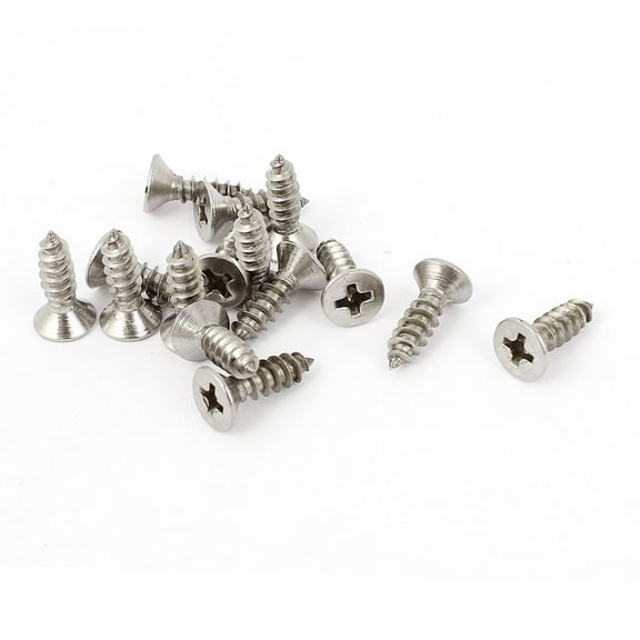 Unique Bargains 15pcs 4mm Dia Threaded Rod 14mm Length Head Screws Fasteners