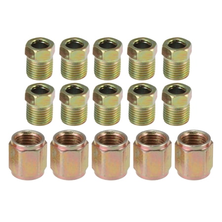 Unique Bargains 15pcs 7/16"-24 Threads Brake Line Fittings for 1/4" Brake Line Tubing Car