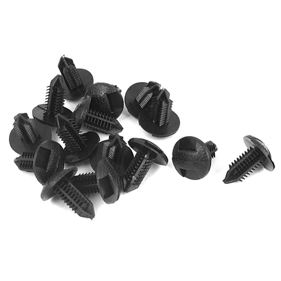 Unique Bargains 15pcs Black 16mm Dia Head Plastic Rivets Buckle Fastener Clips Retainer for Toyota